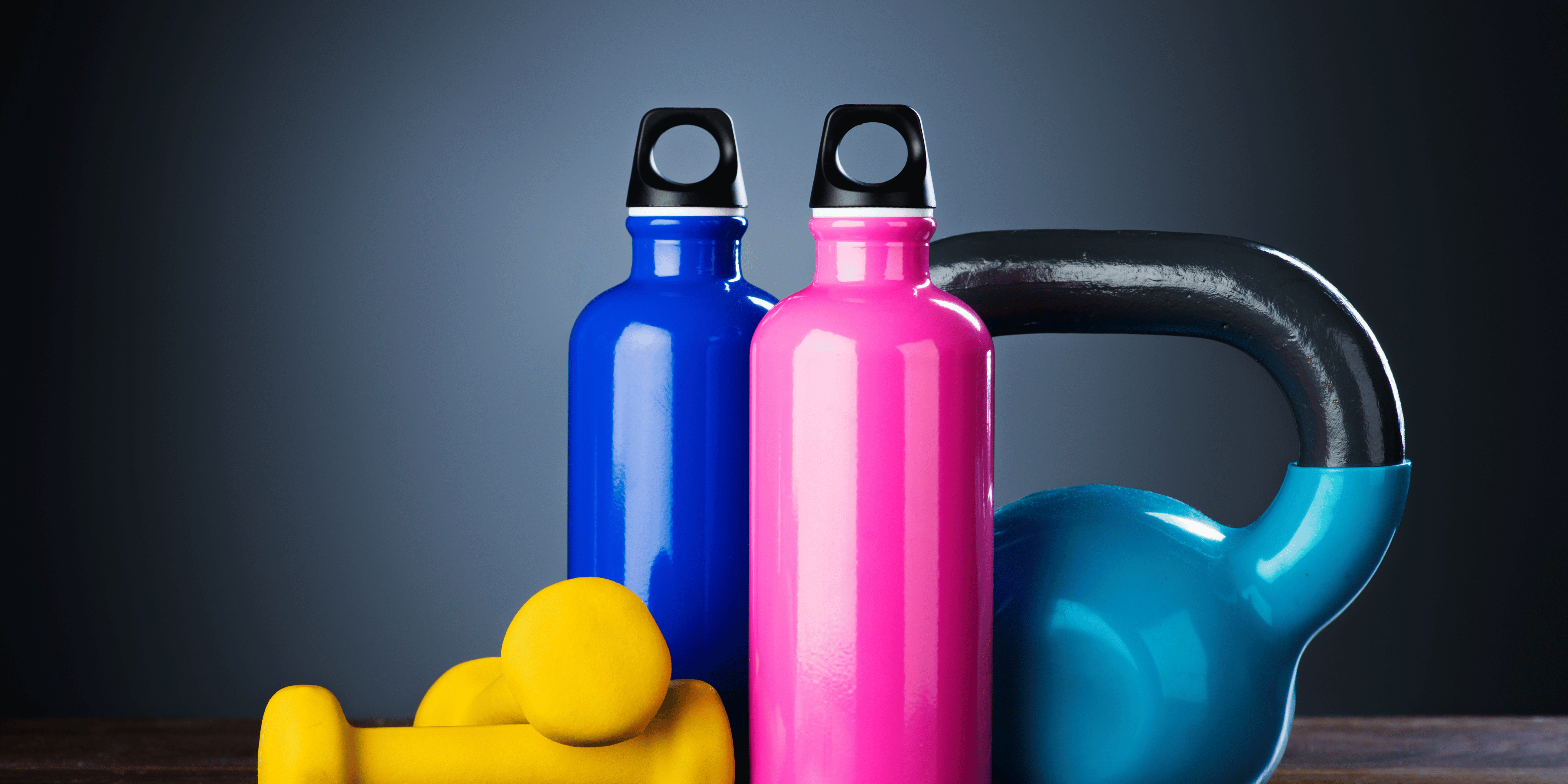 water bottles and protein shakers