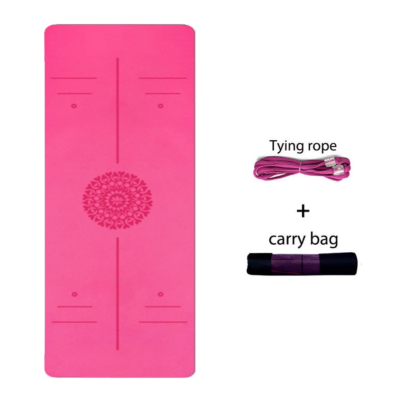 Buy 14 6mm TPE Yoga and Pilates Mat With Position Line Non-Slip Double Layer Sports Exercise Pad