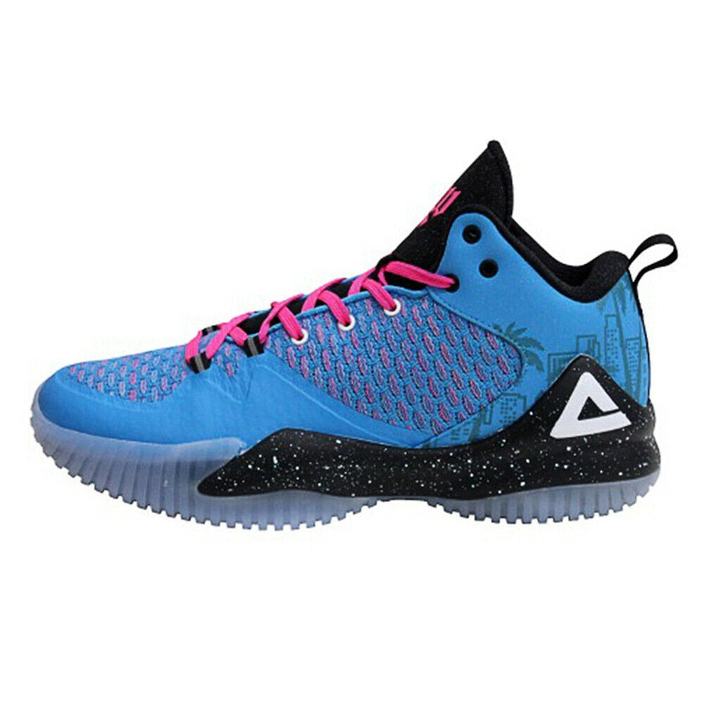 Buy color-blue-pink PEAK Basketball Shoes Lou Williams Non-slip Basketball Trainers
