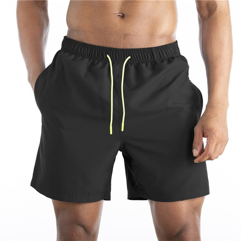 Buy black02 Swimming Shorts for Men elastic waist and drawstring