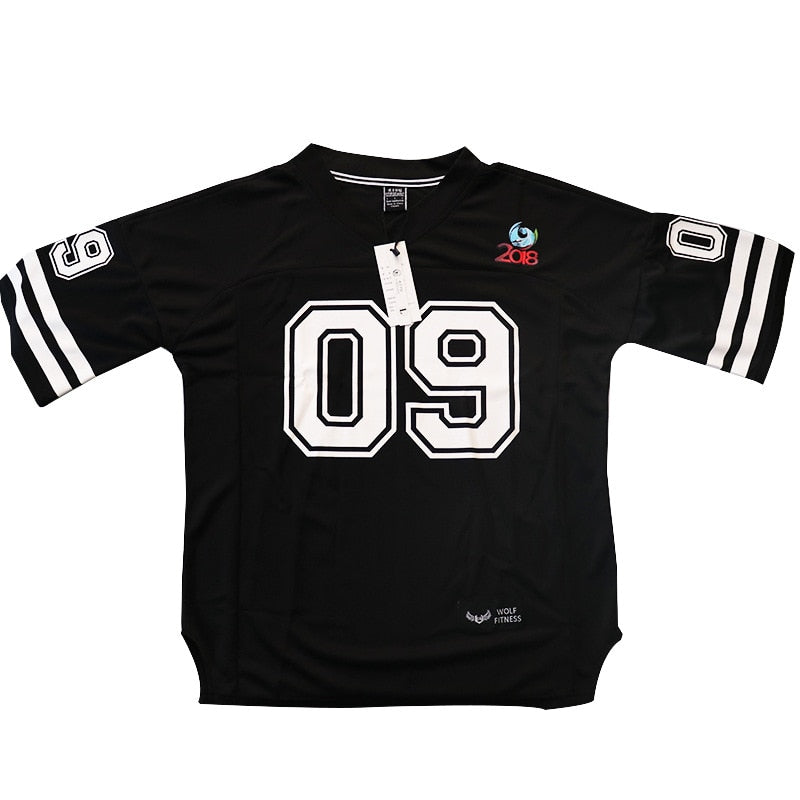 Buy black-09 Quick Dry Breathable T-shirts For Mne American Football-style Jersey Shirt Loose  t-shirt Size M-XXL