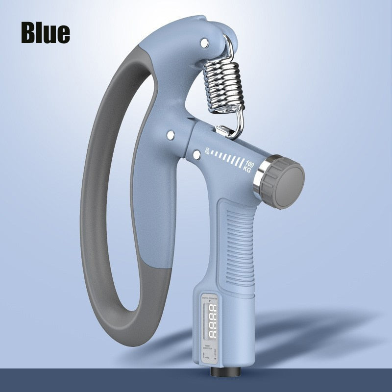 Buy blue 10-100Kg Adjustable Hand Grip Strengthener Electronic Countable Heavy Hand Gripper Finger Exerciser Grip Wrist Expander Training