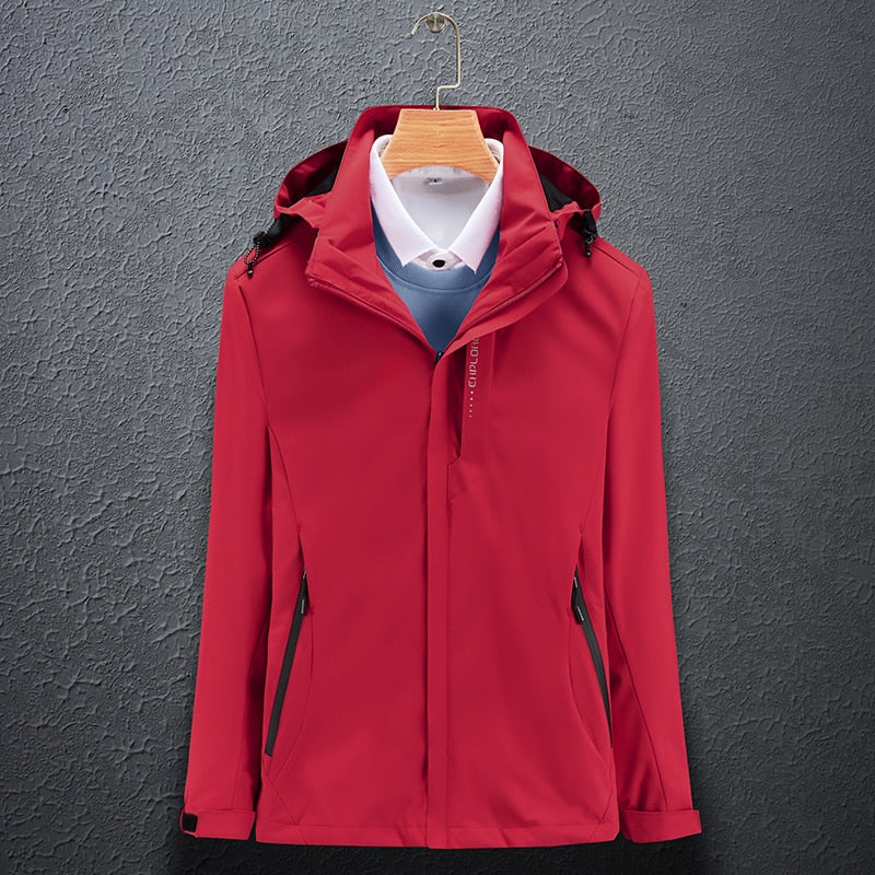 Buy women-red Waterproof Hiking Jackets for Women  Reflective Windbreaker for Camping and Trekking