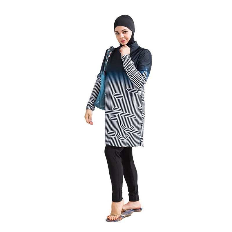 Buy msw09-c 3PCS Muslim swimwear for women long sleeve swimsuit burkini modest swimwear