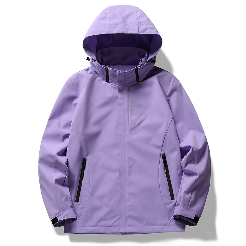 Buy women-purple Waterproof Hiking Jackets for Women  Reflective Windbreaker for Camping and Trekking