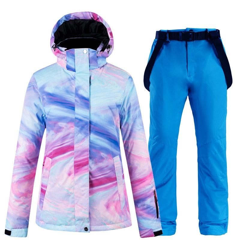 Buy color-6 Warm Colourful Waterproof &amp; Windproof Ski Suit for Women Skiing and Snowboarding Jacket or Pants Set