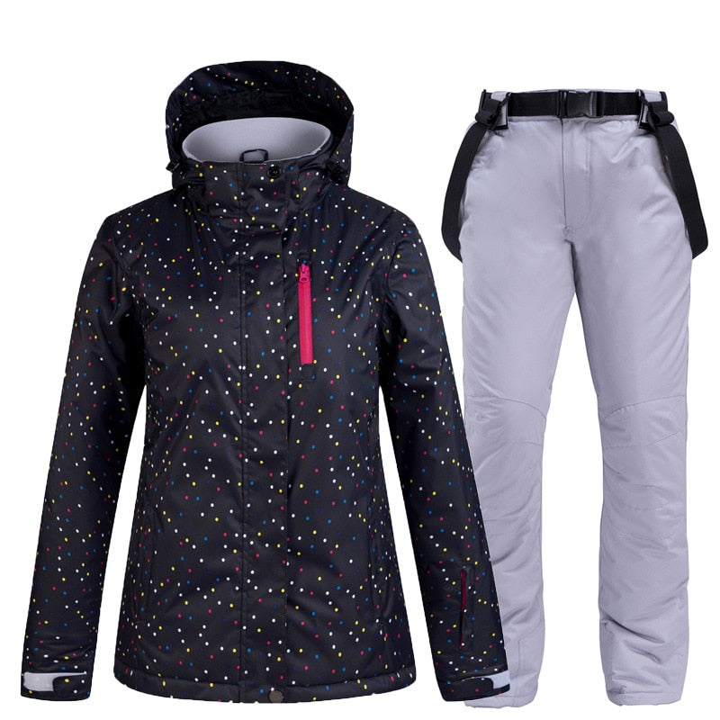 Buy color-11 Thermal Ski Jacket &amp; Pants Set Windproof Waterproof Snowboarding Jacket or set for women