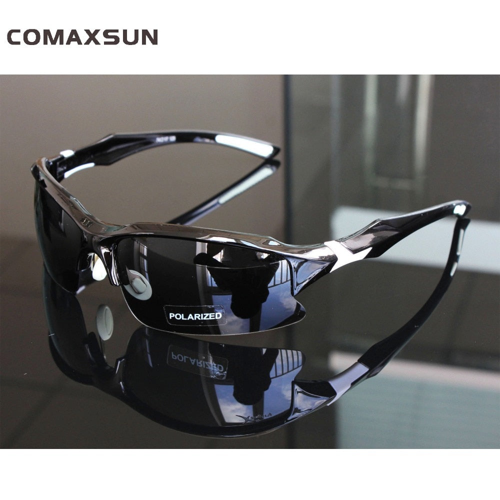 Buy sty1-black-white COMAXSUN Professional Polarized Cycling Glasses Sports Sunglasses UV 400 Tr90