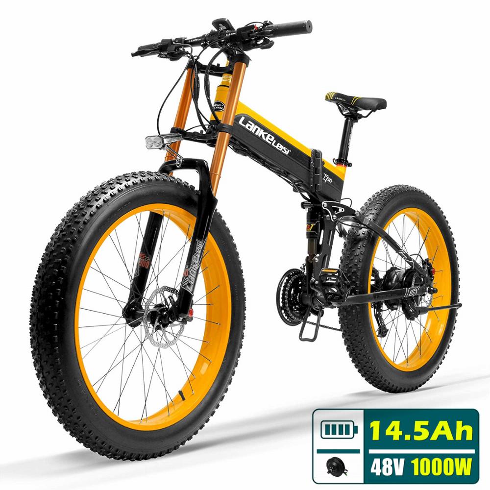1000W T750 Plus  Folding Electric Bike, 48V High Performance Li-ion Battery,5 Level Pedal Assist Sensor Fat Bike - 0