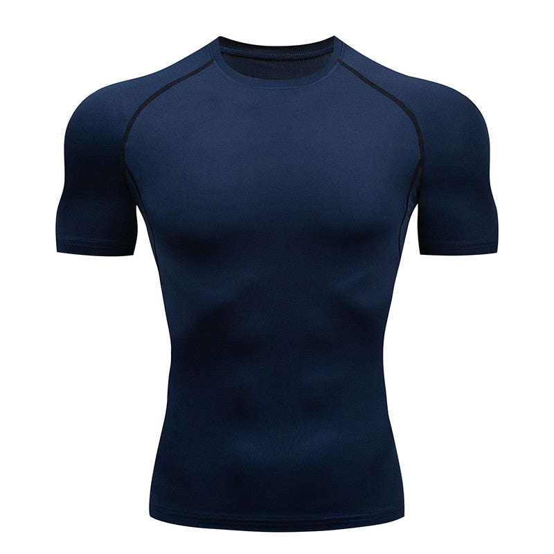 Men's Running Compression T-shirts Quick Dry Fitness TopThis men's running shirt features an innovative fabric blend that wicks away moisture to keep you cool and dry while you move. The compression fit supports your musc0formyworkout.com