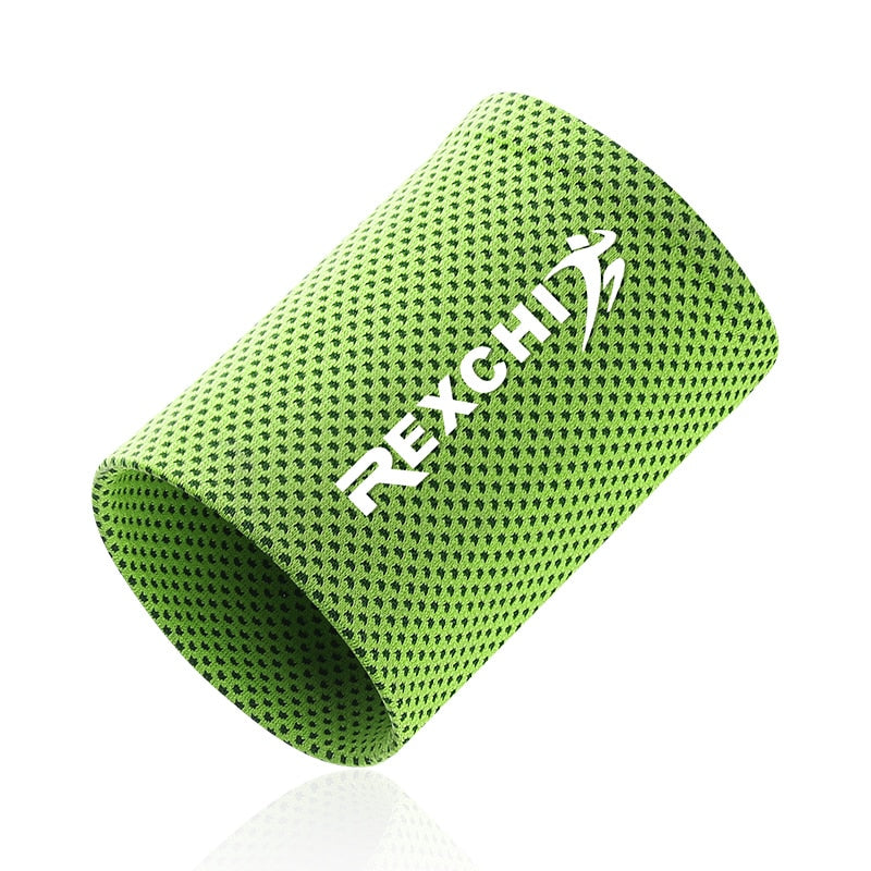 Buy 03-green Ice Feeling Wrist Sweatband Tennis Sport Wristband Volleyball Gym Wrist Brace Support Sweat Band Towel Bracelet Protector