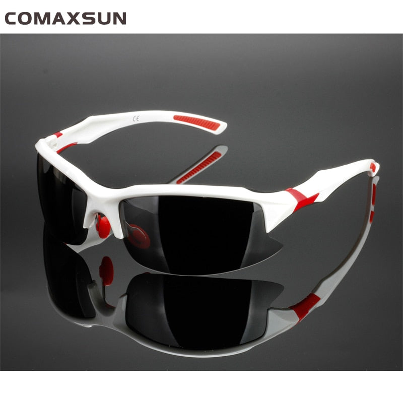Buy sty1-white-red COMAXSUN Professional Polarized Cycling Glasses Sports Sunglasses UV 400 Tr90