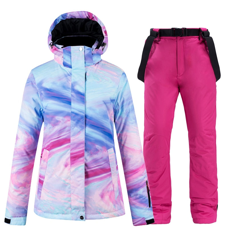 Buy color-7 Warm Colourful Waterproof &amp; Windproof Ski Suit for Women Skiing and Snowboarding Jacket or Pants Set