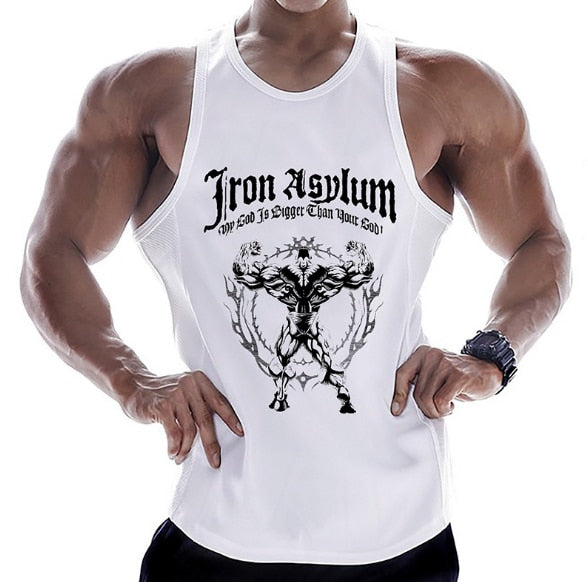 Buy 12 Bodybuilding tank-top for men of various designs. sleeveless singlet for men