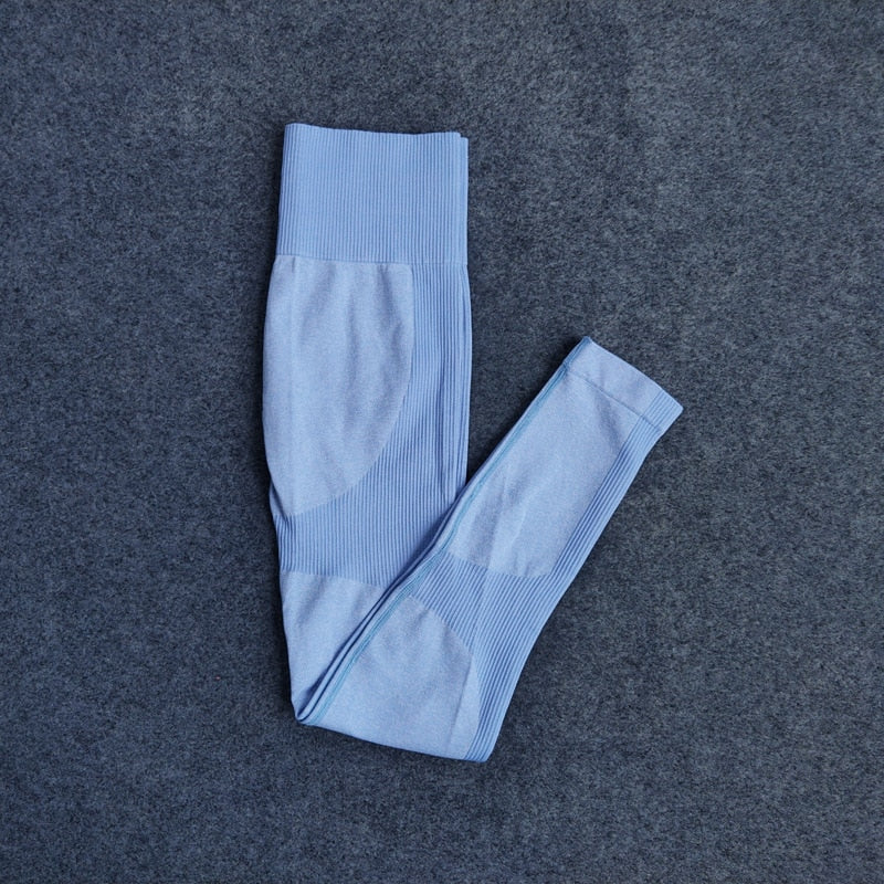 Buy blue-pants 2pc Bra and High Waist Seamless Leggings Sport Yoga Set