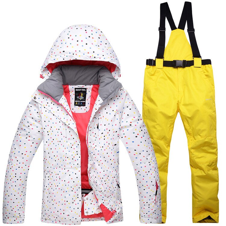 Thermal Ski Jacket & Pants Set Windproof Waterproof Snowboarding Jacket or set for women yellow