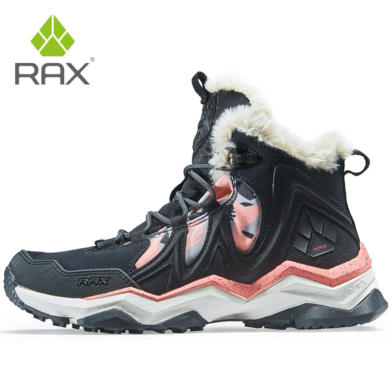 RAX Outdoor Hiking Boots For Men Women Fleece Winter Snow Boots Sports