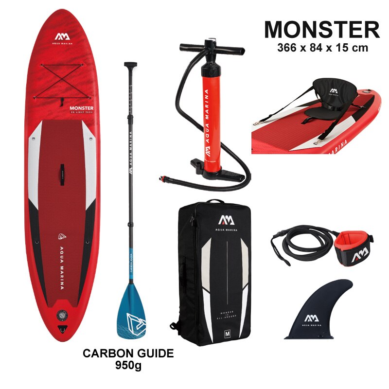 Buy set-h AQUA MARINA 12ft Stand Up inflatable paddle board MONSTER P 84 x 15cm