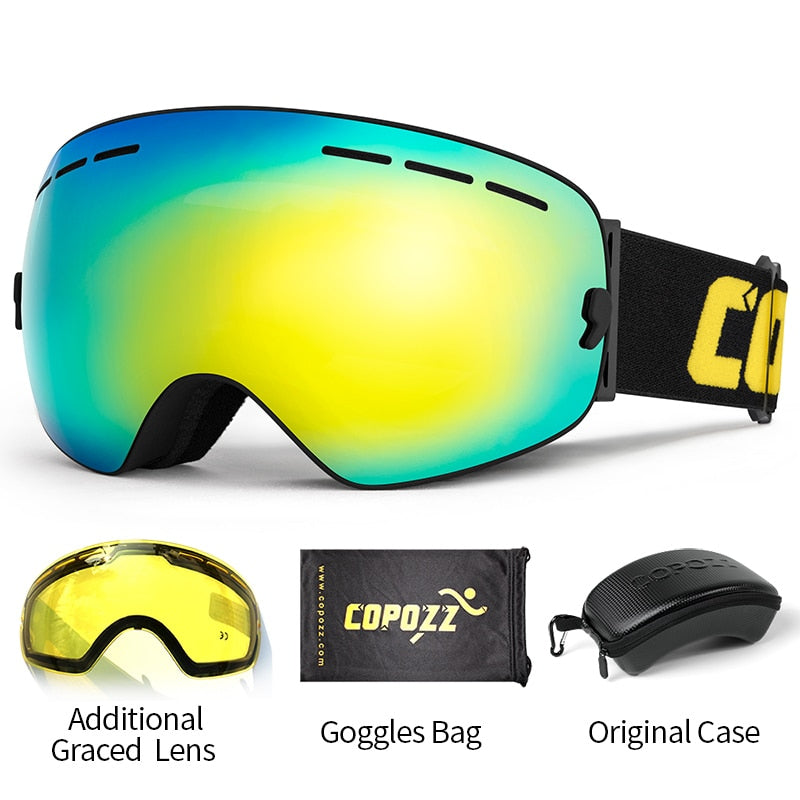 Buy frame-black-set-1 COPOZZ Professional Ski Goggles with Double Layers Anti-fog UV400