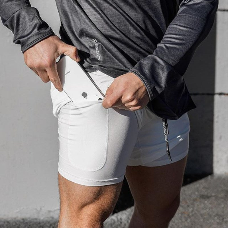 Buy white Quick Dry two - part Shorts for Men with inside pocket