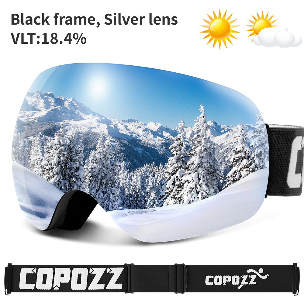 Buy bks-goggle-only COPOZZ Anti-Fog Ski Spherical Frameless Ski Goggles 100% UV400 Protection