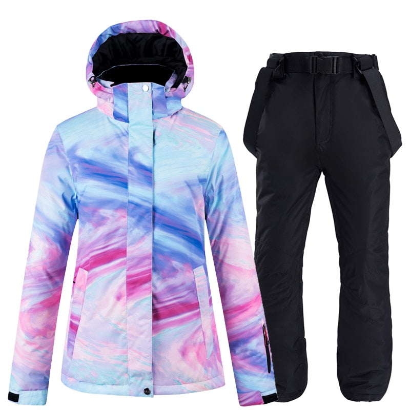 Buy color-8 Warm Colourful Waterproof &amp; Windproof Ski Suit for Women Skiing and Snowboarding Jacket or Pants Set