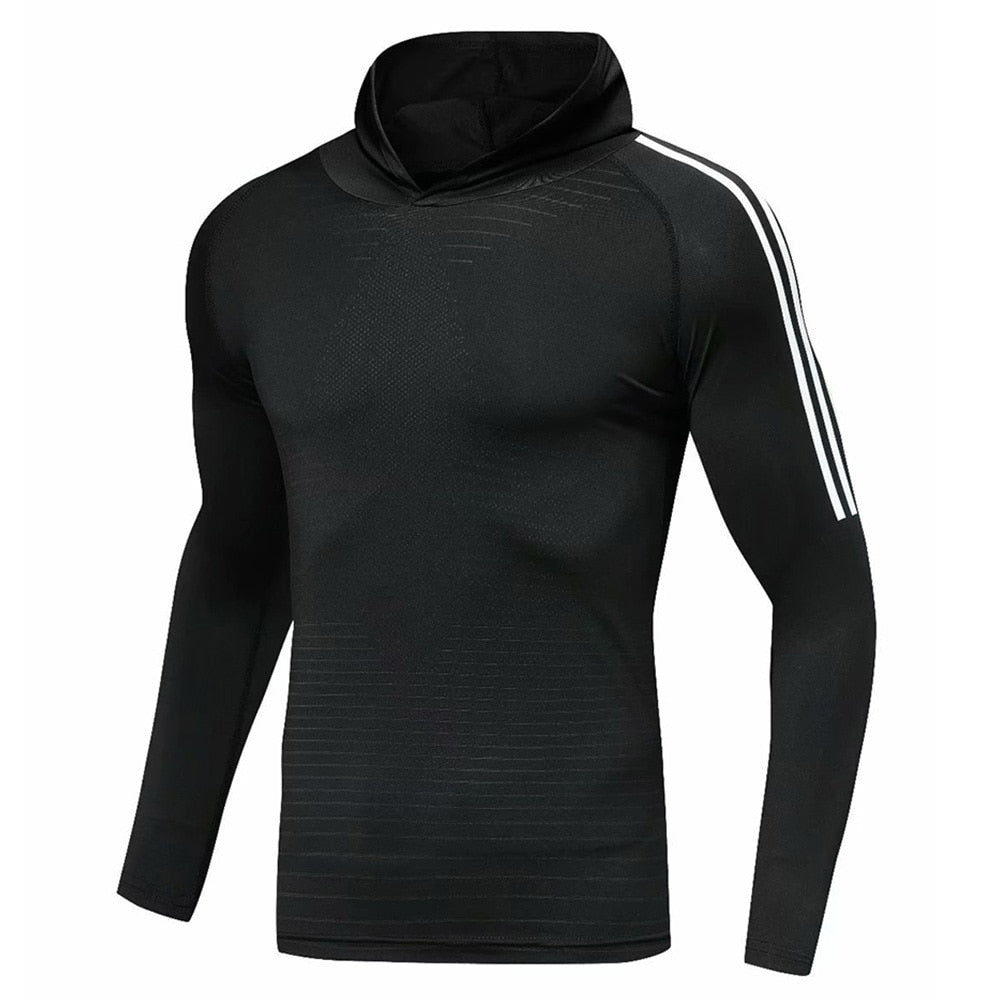Buy t-shirt-black 2 pc Compression Quick Drying Spandex Sport &amp; Running Suits for Men
