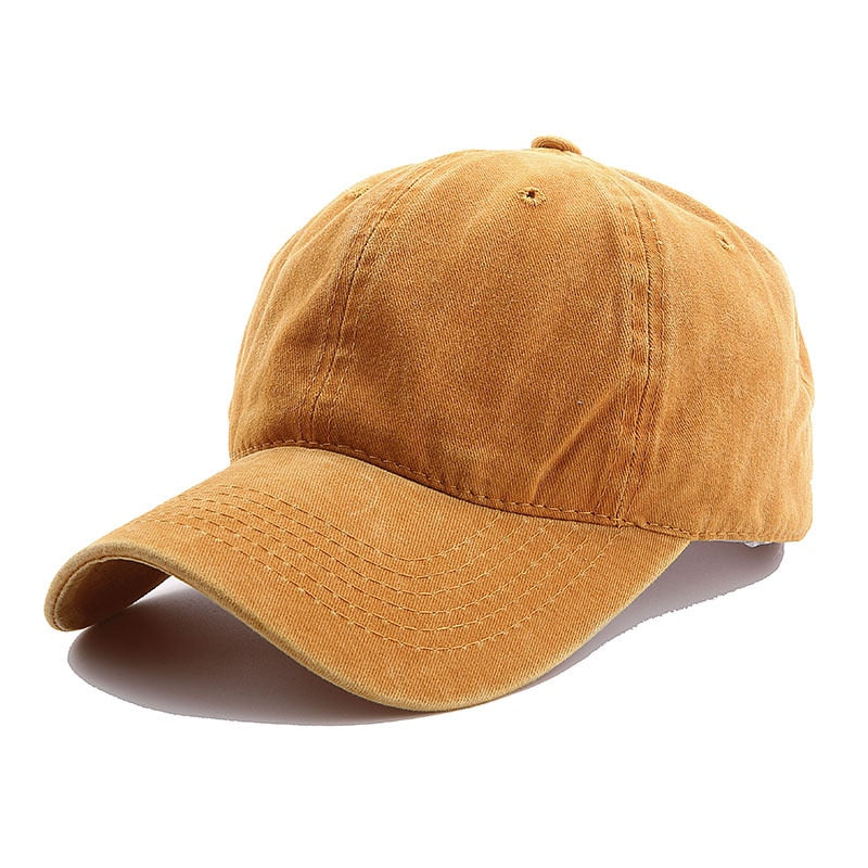 Buy yellow-cap Solid Vintage Visor Cotton baseball Cap