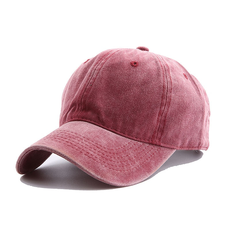 Buy wine-red-cap Solid Vintage Visor Cotton baseball Cap