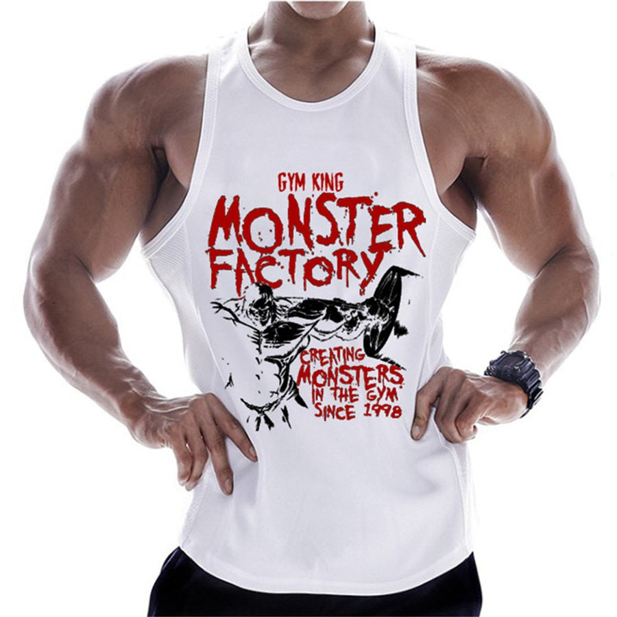 Gym-inspired Printed Bodybuilding and fitness cotton Tank Top for Men - 0
