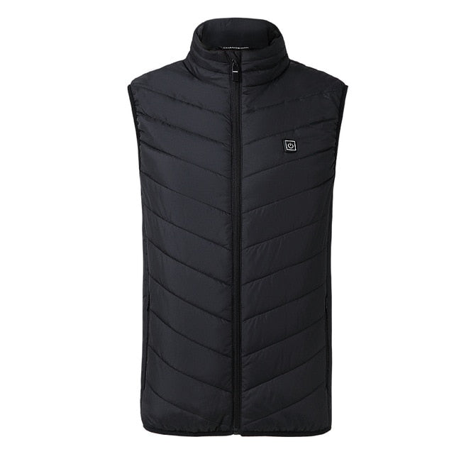 Buy black-vest USB Heated Waterproof Jacket for Men Women