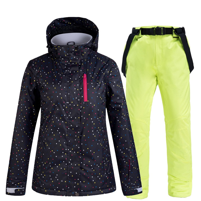 Buy color-15 Thermal Ski Jacket &amp; Pants Set Windproof Waterproof Snowboarding Jacket or set for women