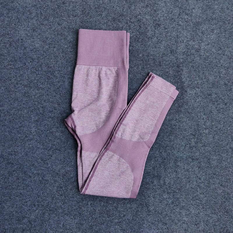 Buy purple-pants 2pc Bra and High Waist Seamless Leggings Sport Yoga Set