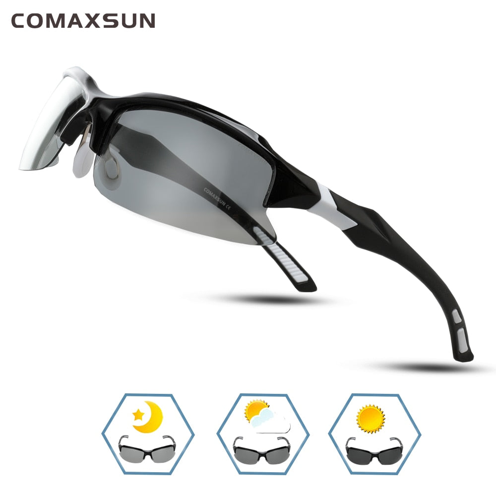 Buy style-2-black-white COMAXSUN Professional Polarized Cycling Glasses Sports Sunglasses UV 400 Tr90