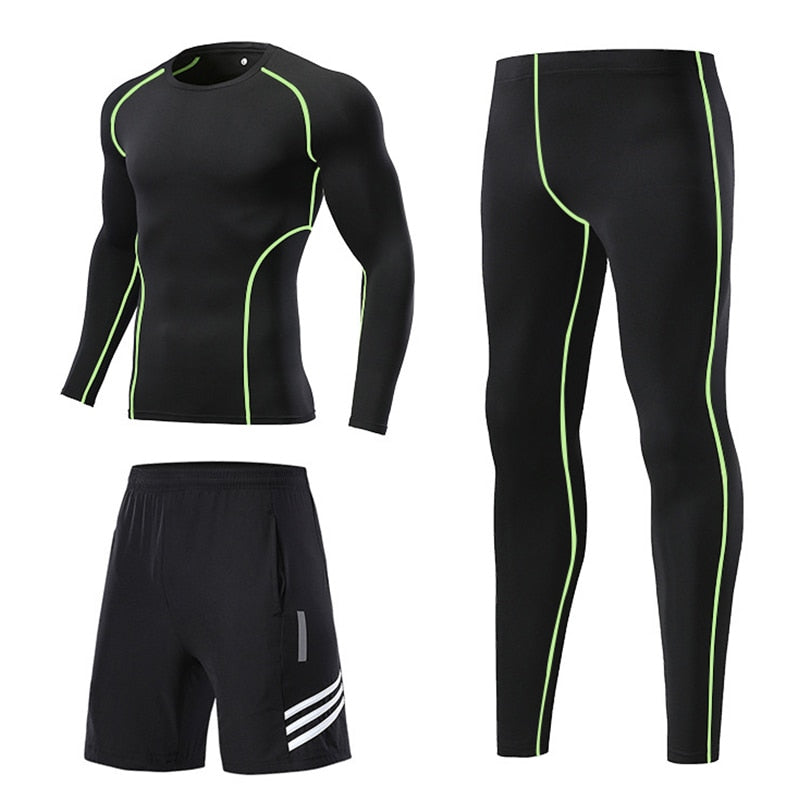 Buy 3 2 pc Compression Quick Drying Spandex Sport &amp; Running Suits for Men