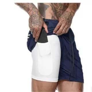 Buy navy Quick Dry two - part Shorts for Men with inside pocket