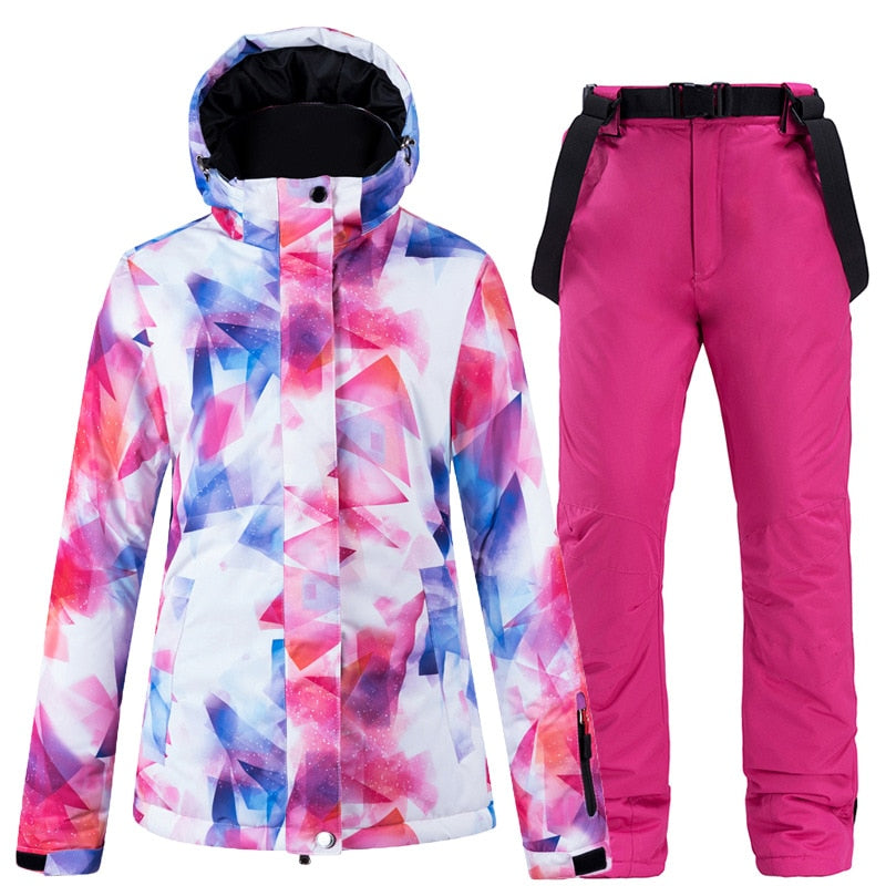 Buy color-15 Warm Colourful Waterproof &amp; Windproof Ski Suit for Women Skiing and Snowboarding Jacket or Pants Set