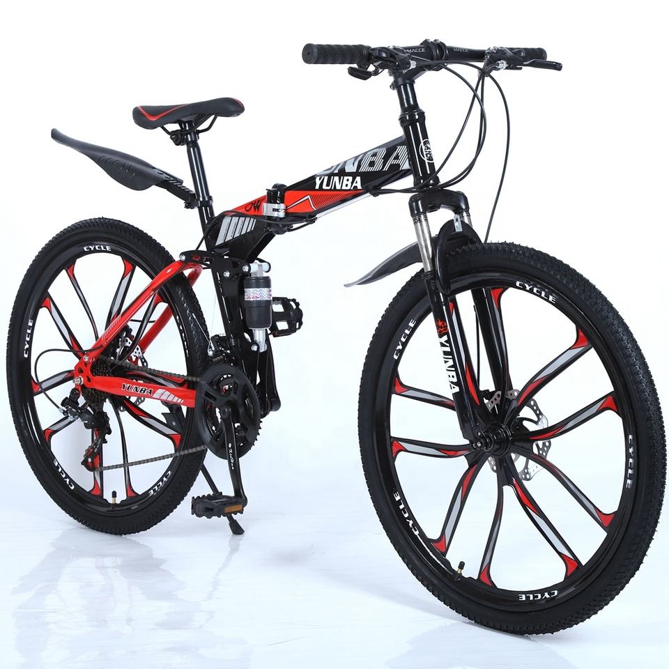 Buy red 26 Inch Mountain Folding Bike of  21 or 24 Speeds