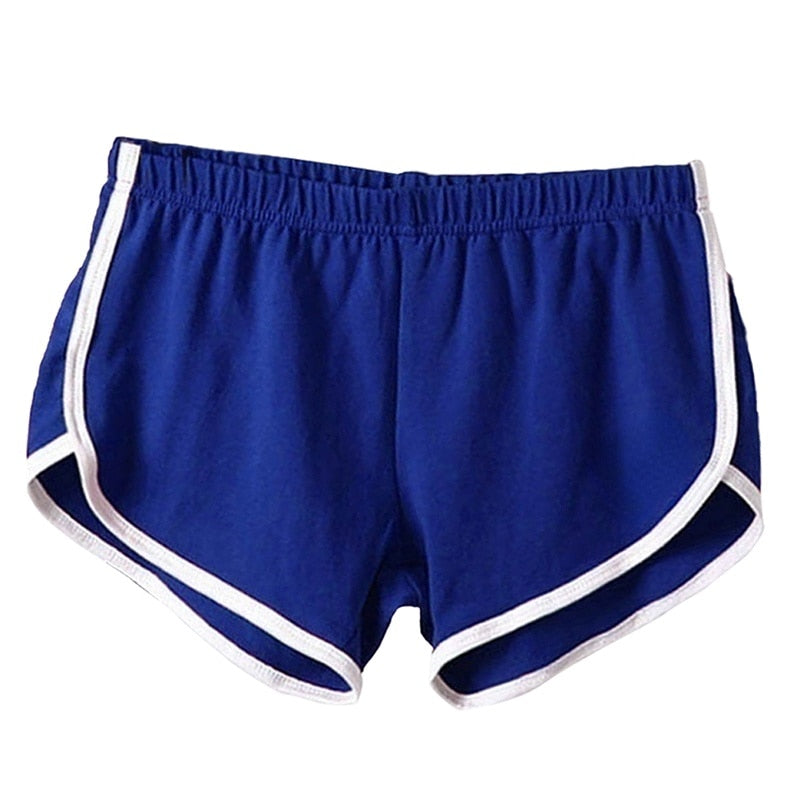 Buy deep-blue Women Breathable Skinny Fit Fitness Shorts of Solid Colours