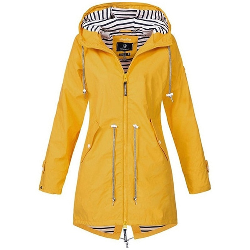 Buy yellow Windproof Waterproof Jacket with transition Hooded for Women
