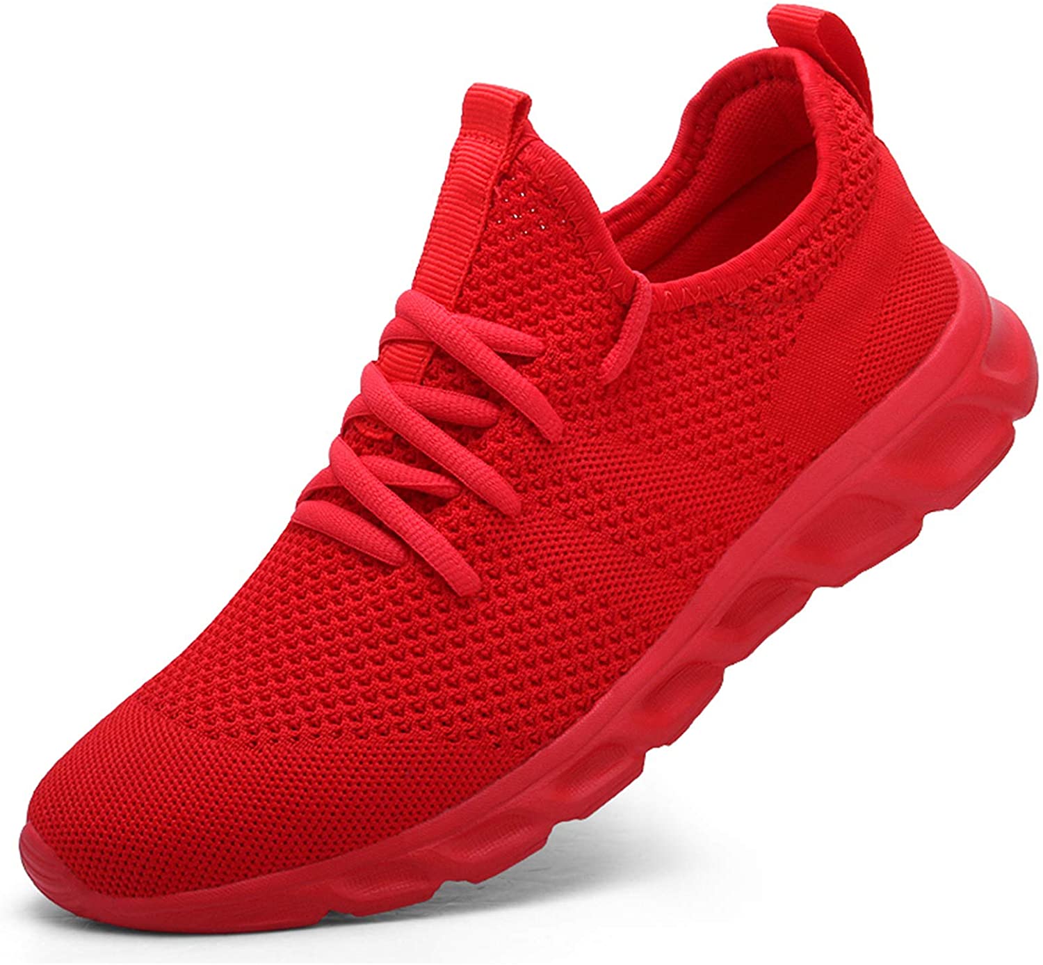 Buy red 2022 Trend men&amp;#39;s casual shoes light sneaker white large size outdoor breathable mesh fashion sports black running tennis shoes