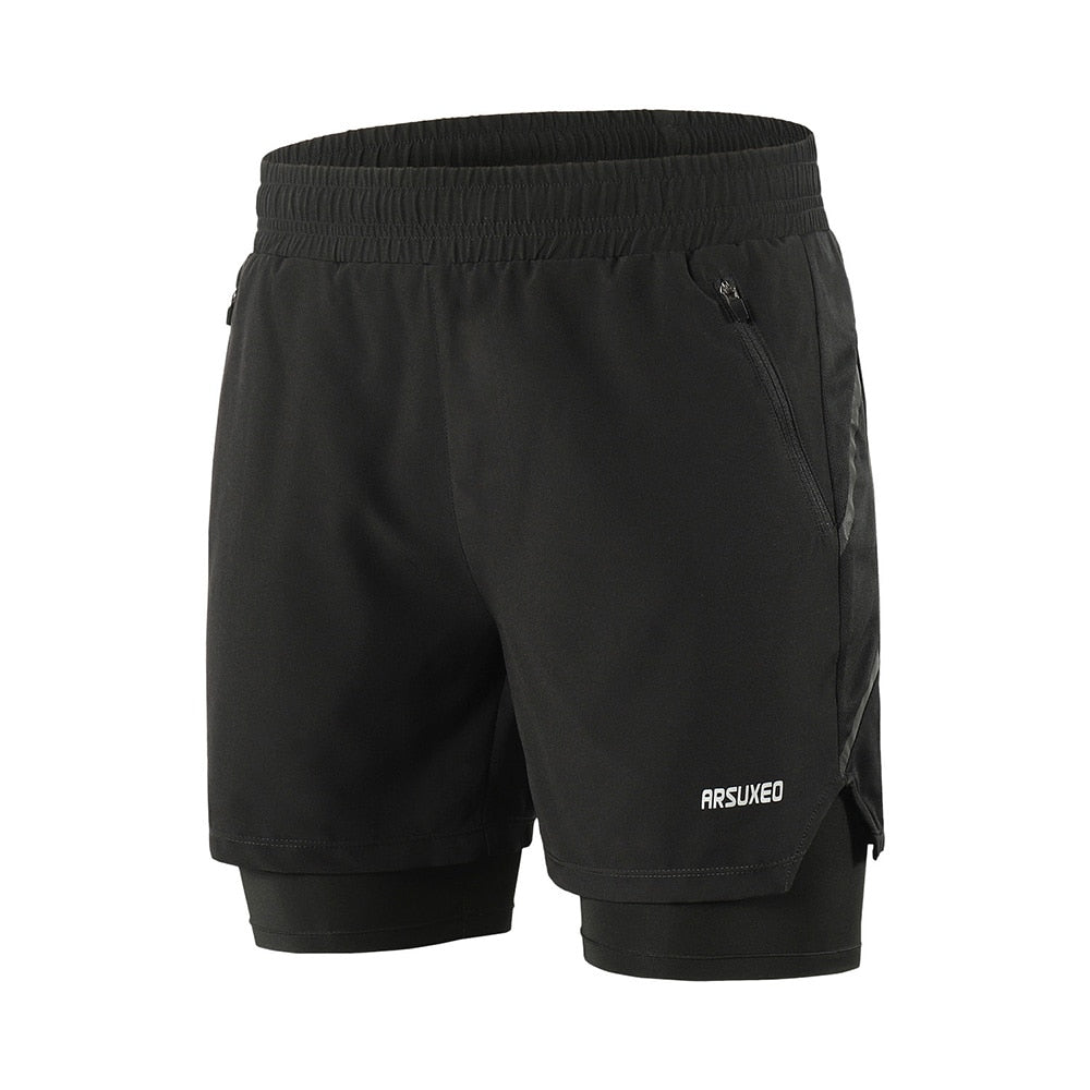 Buy b191-black 2 In 1 Sports shorts for with external pockets Men