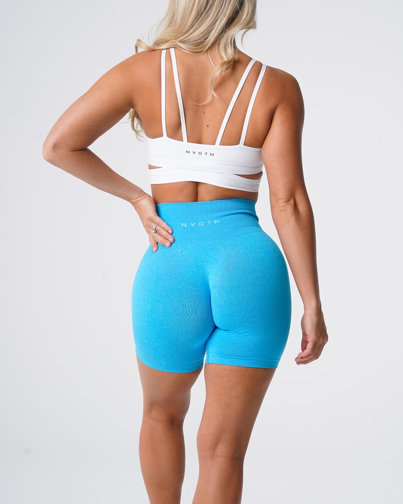 Buy caribbean-blue Seamless Breathable Hip-lifting Pro Shorts for Woman