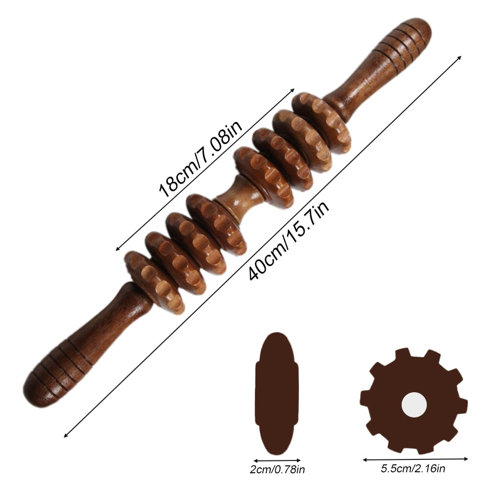 Buy type-21 BYEPAIN Wooden Exercise Roller Trigger Point Muscle Massager