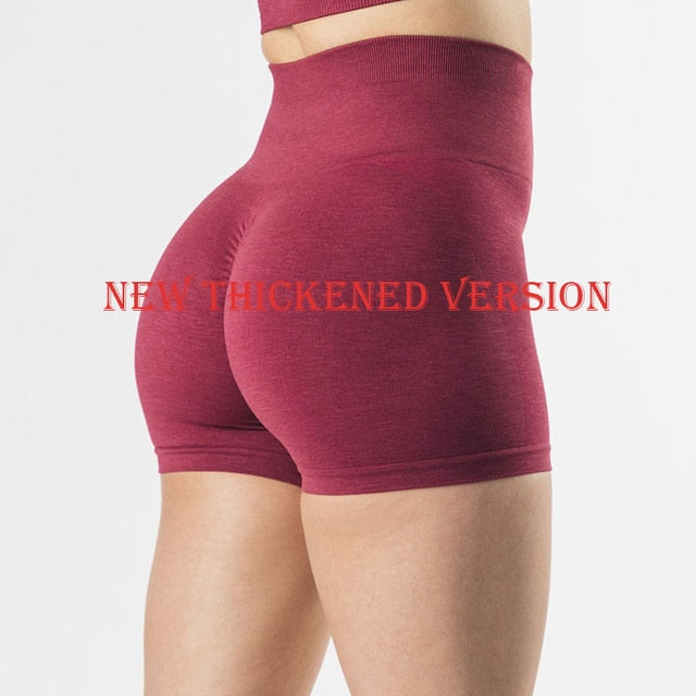 Buy red High Waist Seamless Sport Shorts Scrunch Bum Shorts for Women