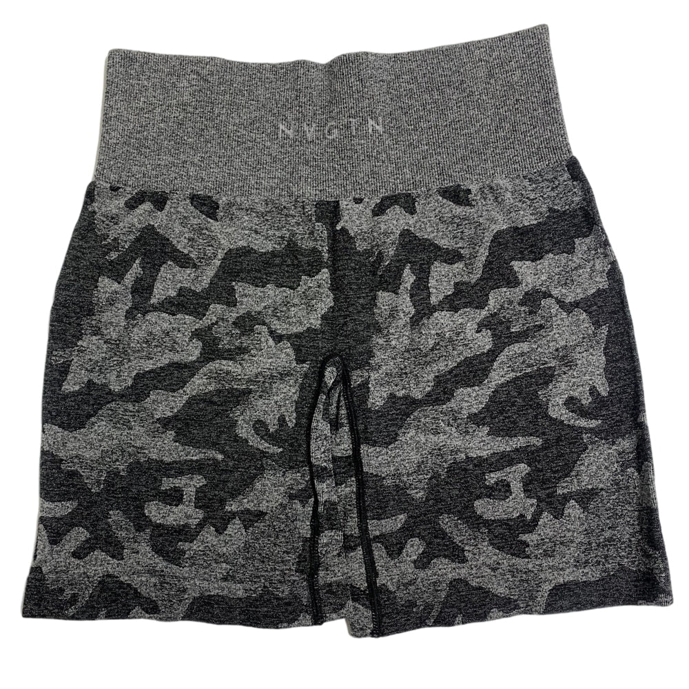 Buy dark-gray Camo Seamless Haigh waist Elastic Spandex Shorts for Women