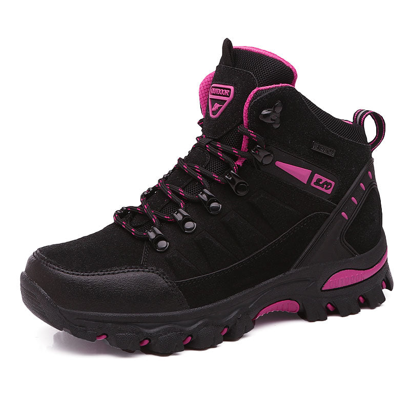 Buy black-rose High Top Hiking and Trekking Anti-slippery Shoes for Women