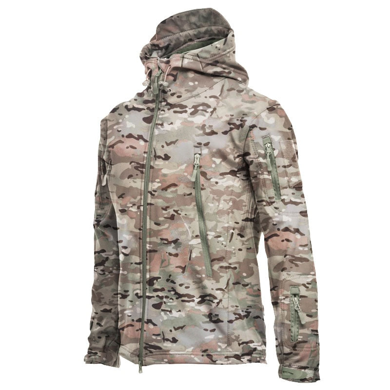 Outdoor Waterproof Hooded Windbreaker Soft-shell Unisex Jacket
