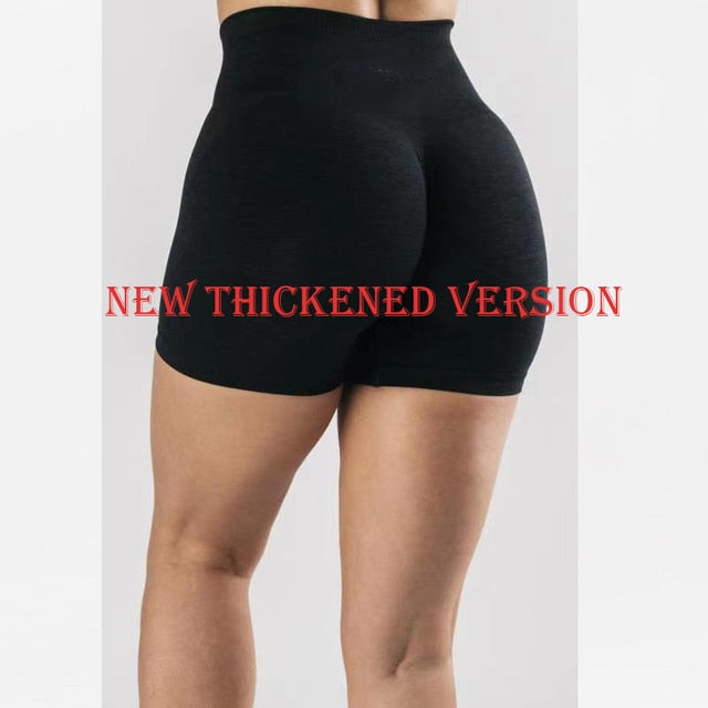Buy black High Waist Seamless Sport Shorts Scrunch Bum Shorts for Women