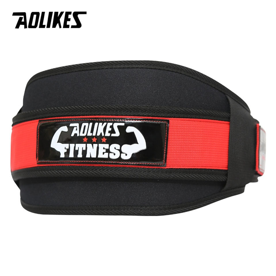 Buy black-with-red Weightlifting Squat Training Lumbar Support Band Sport Powerlifting Belt Fitness Gym Back Waist Protector For Men Woman&#39;s Girdle